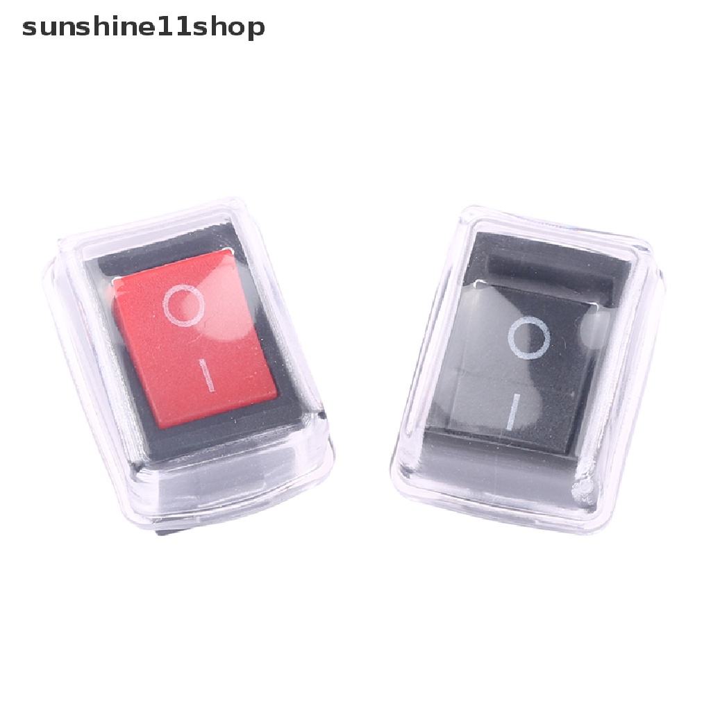 Sho 5Pcs Tombol Tekan Saklar Mini 2Pin On/Off Rocker Switch Dengan Penutup Anti Air N