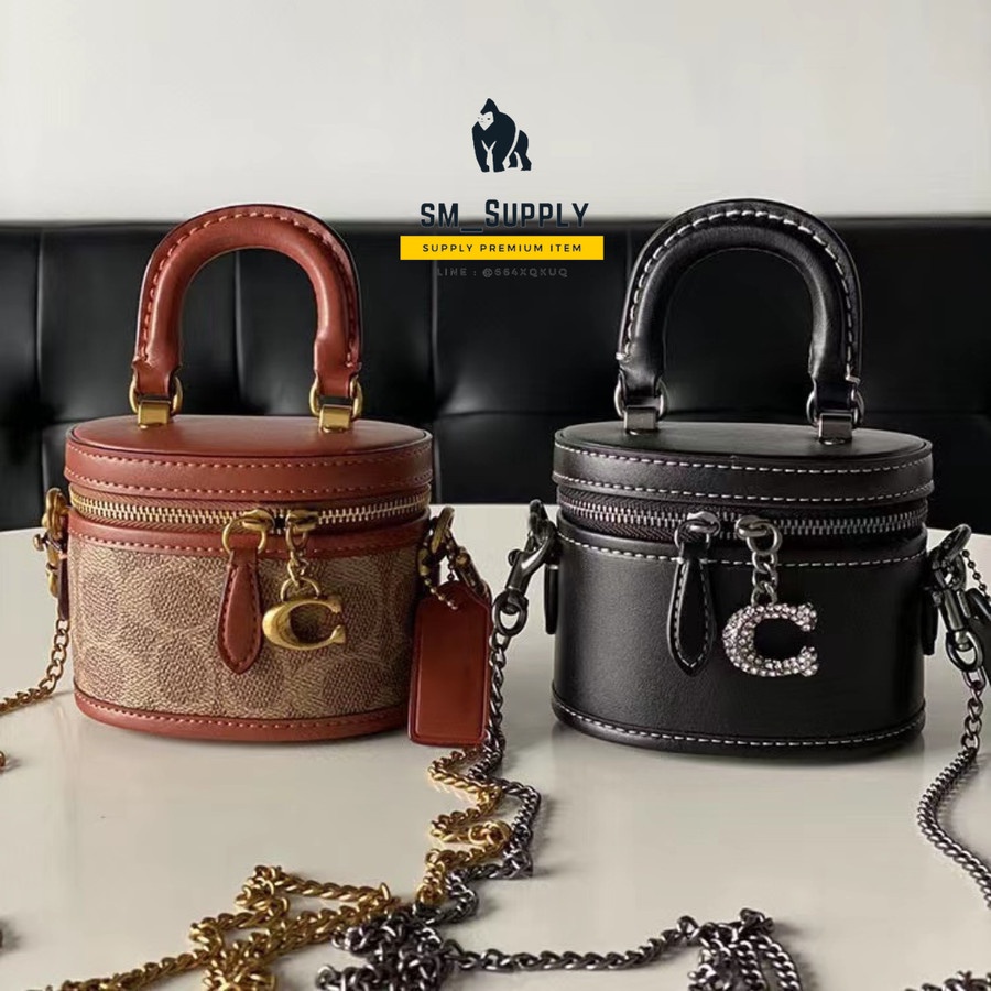 COACH TAS WANITA MINI SIZE TRAIL STYLE LADIES SHOULDER MESSENGER BAG - Hitam