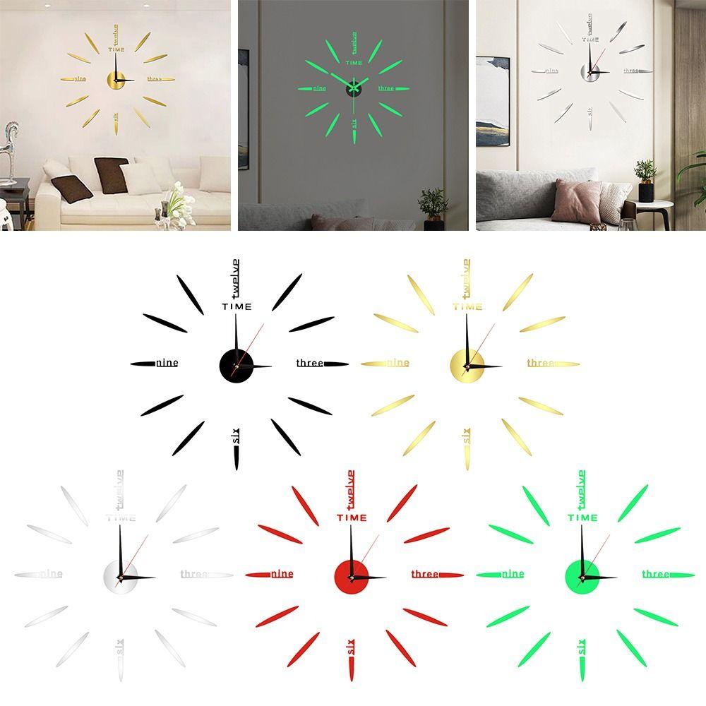 Populer Jam Dinding DIY 3D Gaya Modern Dekorasi Rumah Perekat Diri Stiker Quartz Senyap