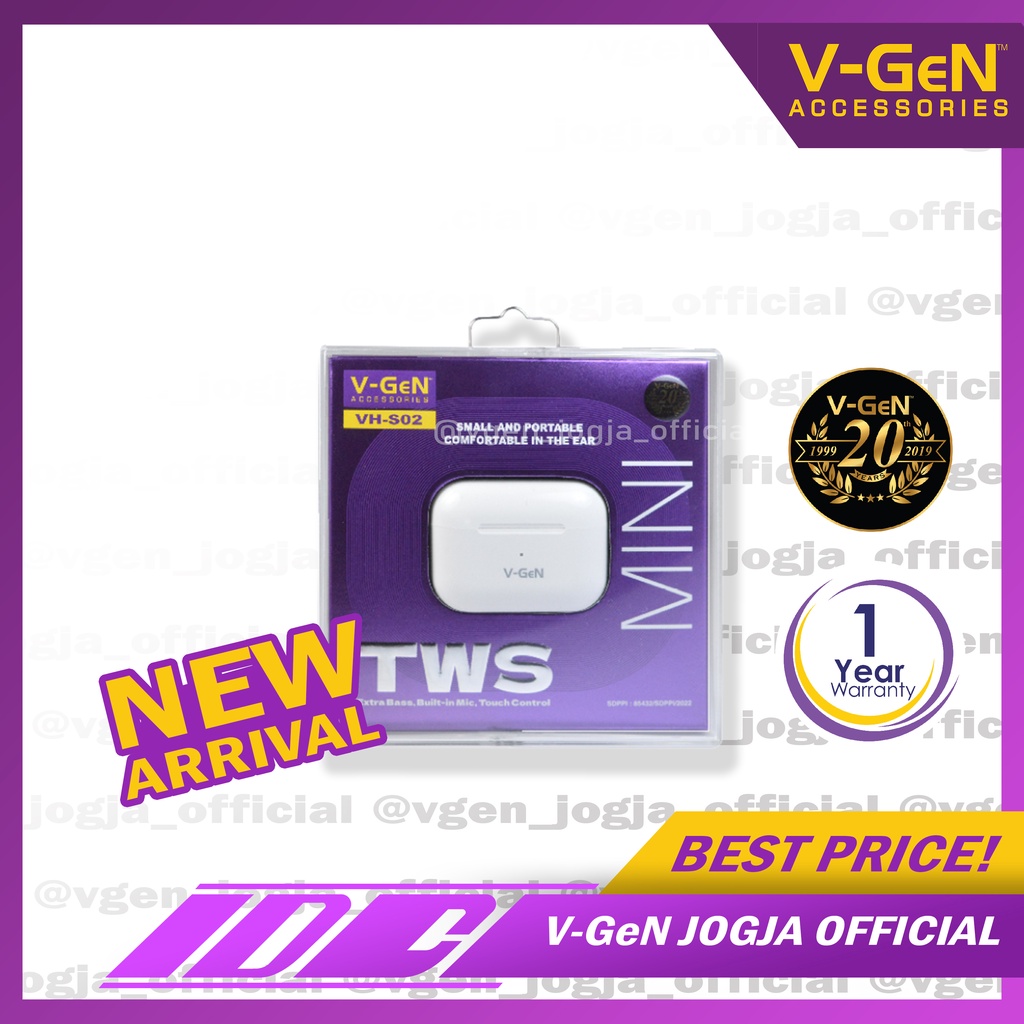 Earphone V-GeN TWS Mini With MEMS VH-S02 True Wireless Stereo VGEN