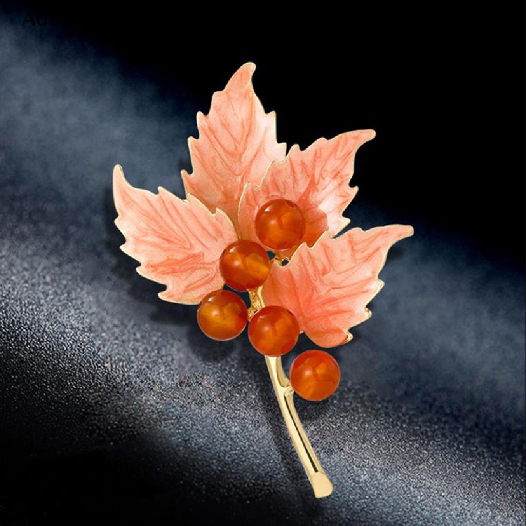 [AdornmentNo1] Bros Daun Maple Mutiara Vintage Untuk Wanita Overcoat Jewelry Pin Aksesoris Pesta [ID]