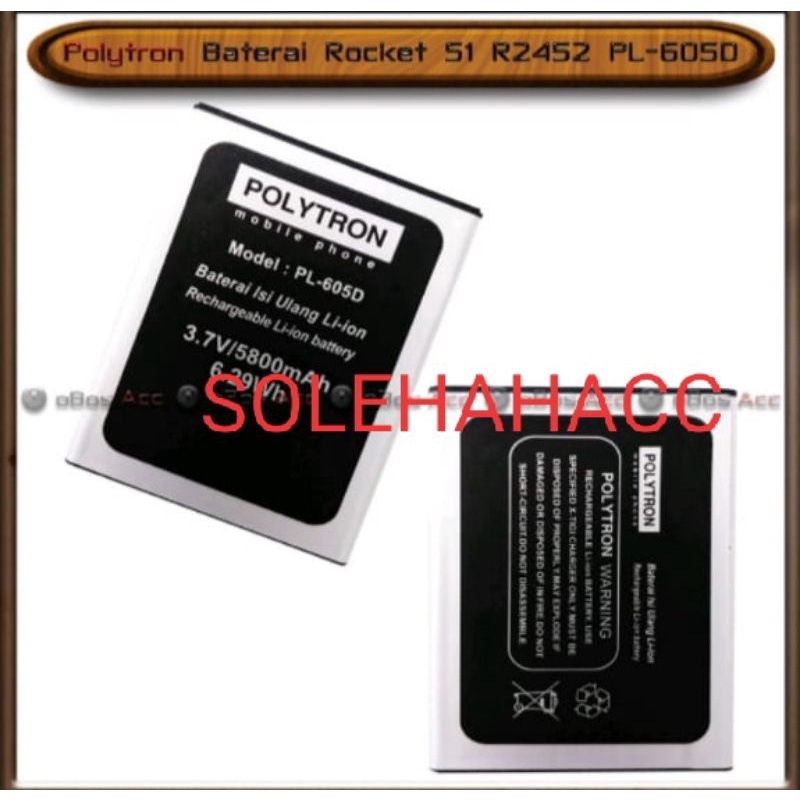 baterai original batrei Polytron Rocket S2 R2457 PL-_605D baterai Polytron kualitas tahan lama kapas