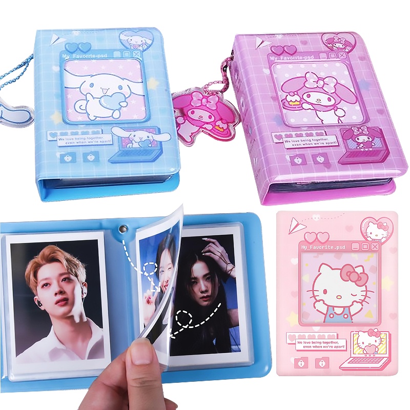 Sanrio Melody Kuromi Hello Kitty Photocard Holder Buku Kpop Mini 3inch Photo Collect Book 40saku Album Foto Idol Kpop