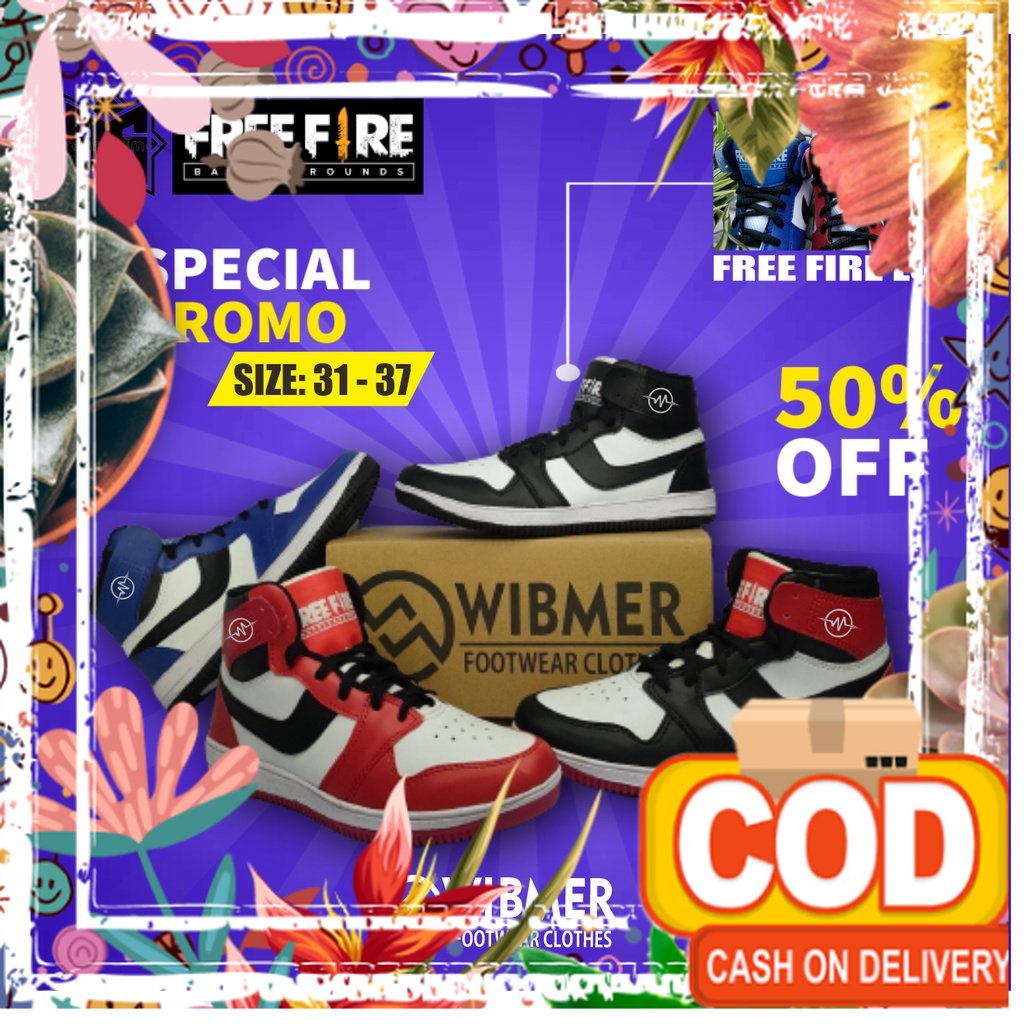 SEPATU FREE FIRE ANAK SD / SEPATU JORDAN ANAK SD / SEPATU FREE FIRE ANAK MURAH / SEPATU AIR JORDAN A