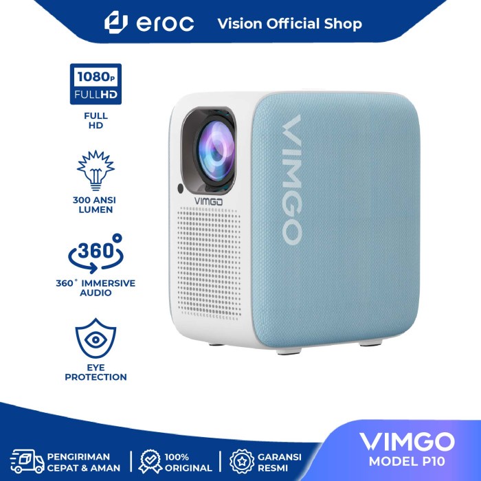 

[[JNT COD]] VIMGO P10 Smart Projector - Support 4K Android OS with WiFi, Bluetooth