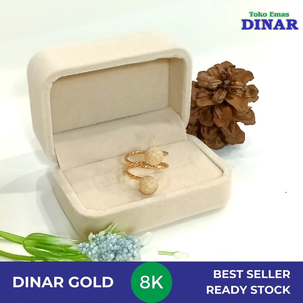 CINCIN SPIRAL BOLA DOFF - EMAS MUDA - KADAR 8K/375