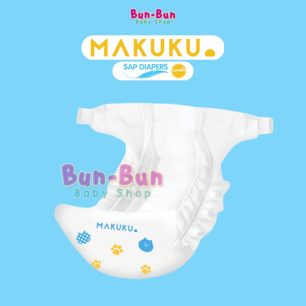 MAKUKU NB S28 SAP Diapers Slim Tape Popok Bayi Tipe PEREKAT Sekali Pakai Tipis Anti Gumpal Cepat Kering Menyerap Perlengkapan Baru Lahir Peralatan Baby New Born Bunbunbabyshop