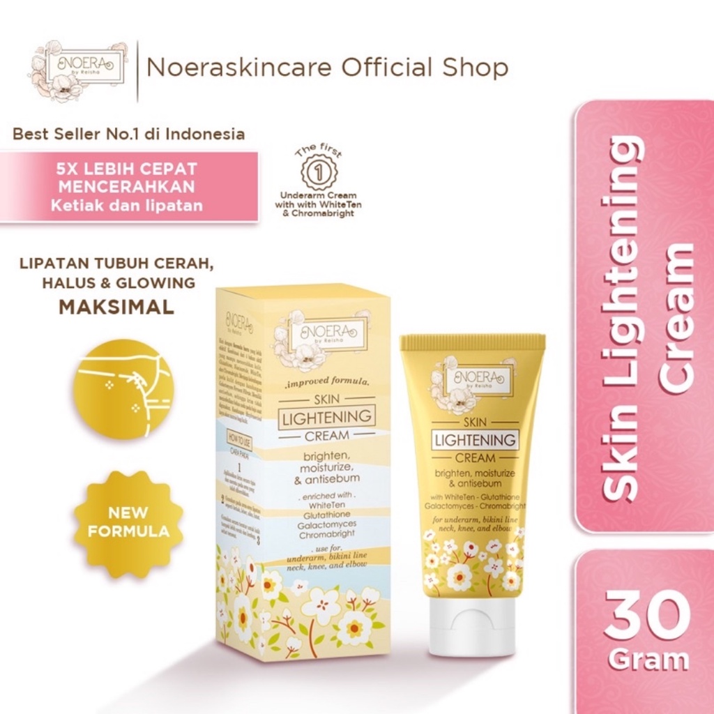 [ FREE GIFT ] Noera Skin Lightening Cream 30ml - Cream Pemutih Ketiak BPOM