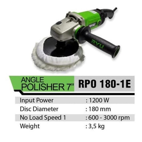 MESIN POLES MOBIL 7&quot; RP0 180-1E ANGLE POLISHER 7 INCH RP0180-1E RYU