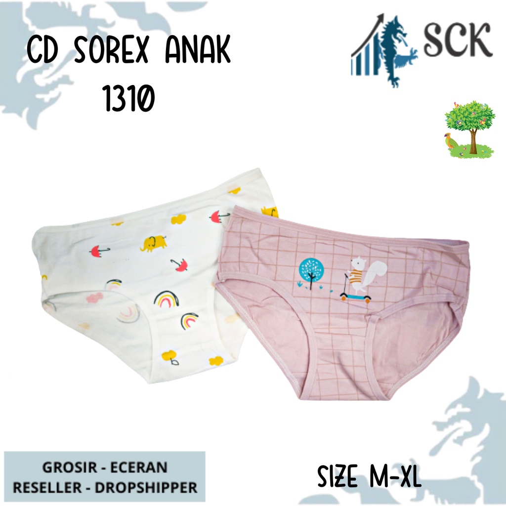 [ISI 2] CD SOREX KIDS 1310 Anak Perempuan model SEGITIGA Polos Warna