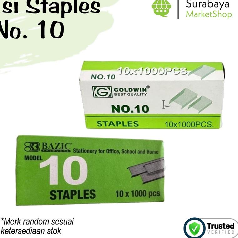 

A37 Isi Staples No. 10 Merk Random (1 Pack Isi 10) - Stapler Refill PRODUK KEREN は