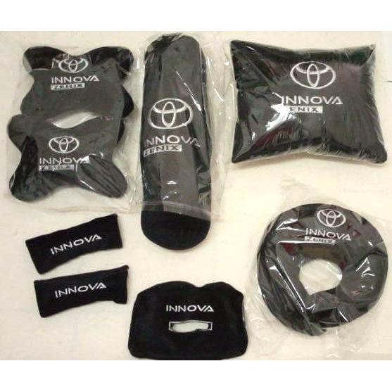 Toyota Kijang Innova Zenix aksesoris interior bantal mobil sandaran kepala alas jok 6 in 1