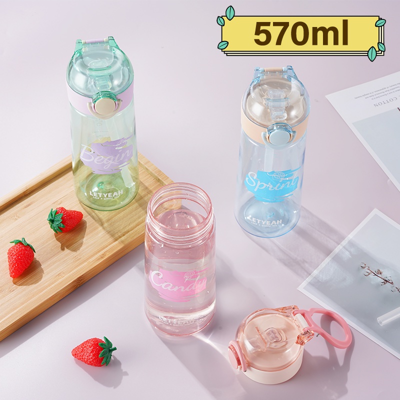 Letyeah &amp; Anantagt Botol Air Anak Sekolah Dengan Sedotan Anti Bocor 570ml/botol minum Olahraga Portable BPA FREE