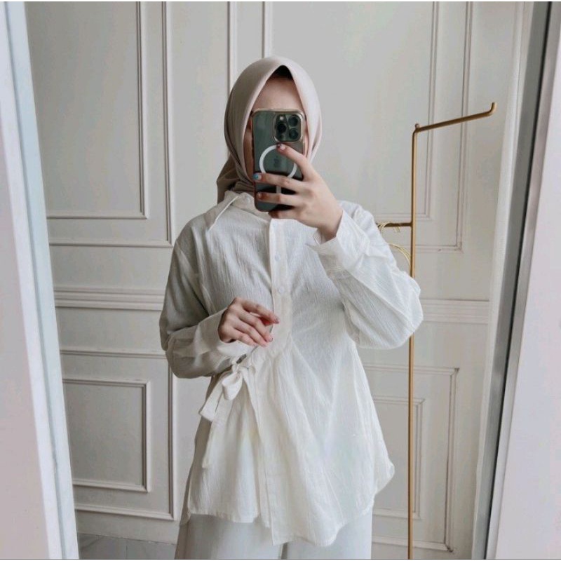 BEFAST - ZSO OOTD WANITA BLOUSE GISEL / ANARA TOP / Pakaian Kerja Wanita / Kemeja Ikat Lengan Panjang / Outfit Wanita Hijab Style / Fashion Wanita Casual kekinian / Trendy