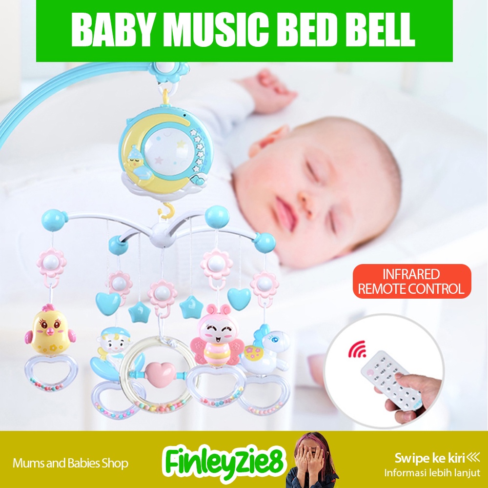 Crib Bell Toys / Membujuk Bayi / Bayi Remote Control Bed Bells / Crib Hanging Toys / Teether Bayi / Mainan Tidur Bayi / Kasur Mainan Bayi / Mainan Box Tempat Tidur Bayi / Box Bayi musik toys Gantung di Tempat Tidur Bayi +Remote / Crib Bell Toys / Mainan