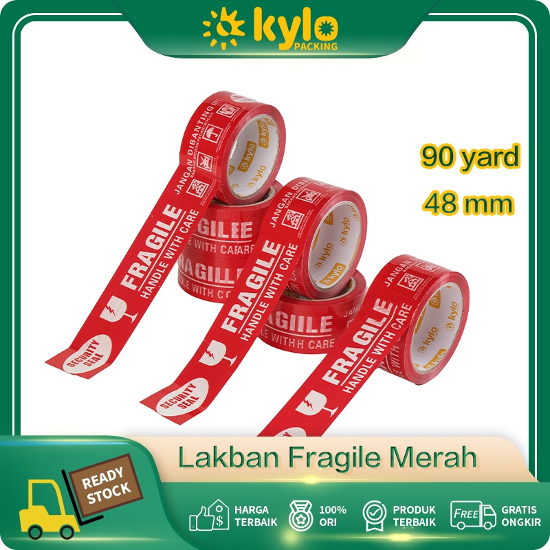 

☀️Kylo Packing☀️Lakban Fragile Merah Uk:48mmx90yard Solasi Plakban Online Shop Lengket 4.8cmx90y Isolasi Handle With Care 2inch Tebal Kuat Kualitas Bagus Perekat Jangan Di Banting Mudah Pecah Belah Olshop Premium Murah