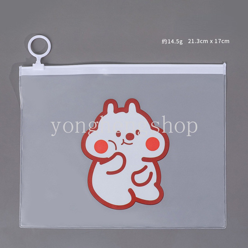 Tas Pouch Penyimpanan Kertas Dokumen A5 Motif Kartun Transparan Dengan Ritsleting Untuk Alat Tulis Anak Sekolah