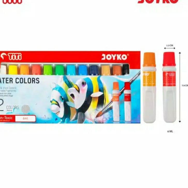 

Promo Terupdate TITI Water colors 12 colors 6ml Non-toxic cat air 12 warna WAC-6ML-12 cat air