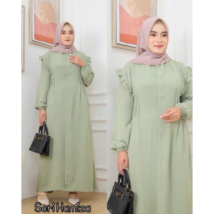 GAMIS CRINGKEL AIRFOW SERI HAMIZA MAXY PREMIUM ADEM COCOK BUAT LEBARAN - RANDOM