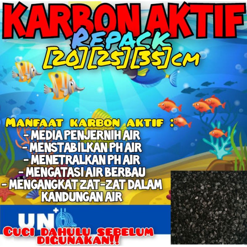 KARBON AKTIF MEDIA PENJERNIH AIR AQUARIUM/ AQUASCAPE REPACK MURAH