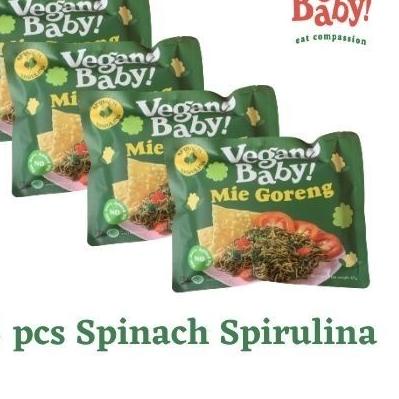 ♣ Vegan Baby mie goreng bayam spirulina 4pcs ✾