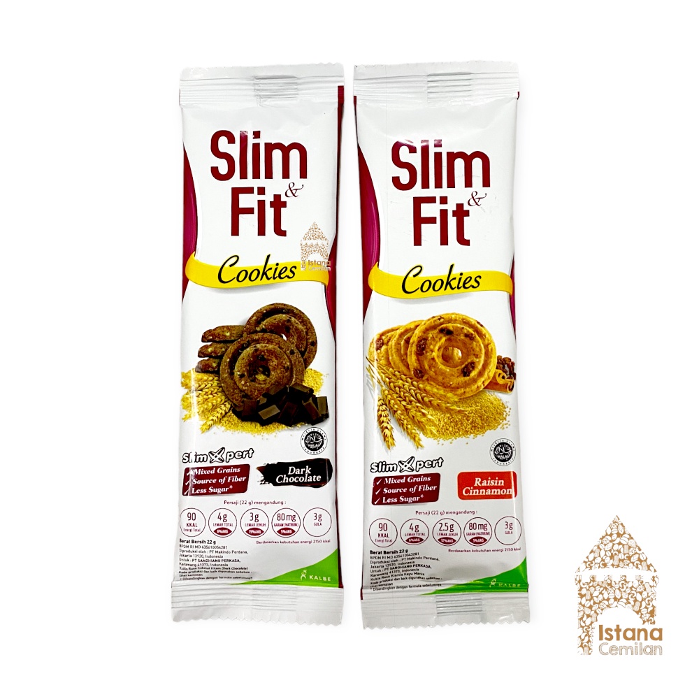 Slim &amp; Fit Cookies Diet Raisin Cinnamon / Dark Chocolate / Cheese 22 Gram SATUAN