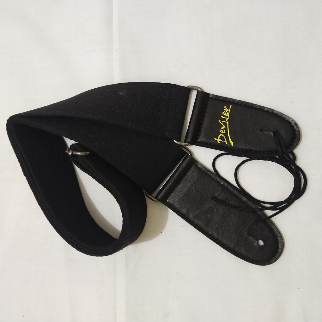 Tali Gitar Guitar Strap Hitam Polos Simple Deviser Black Polos