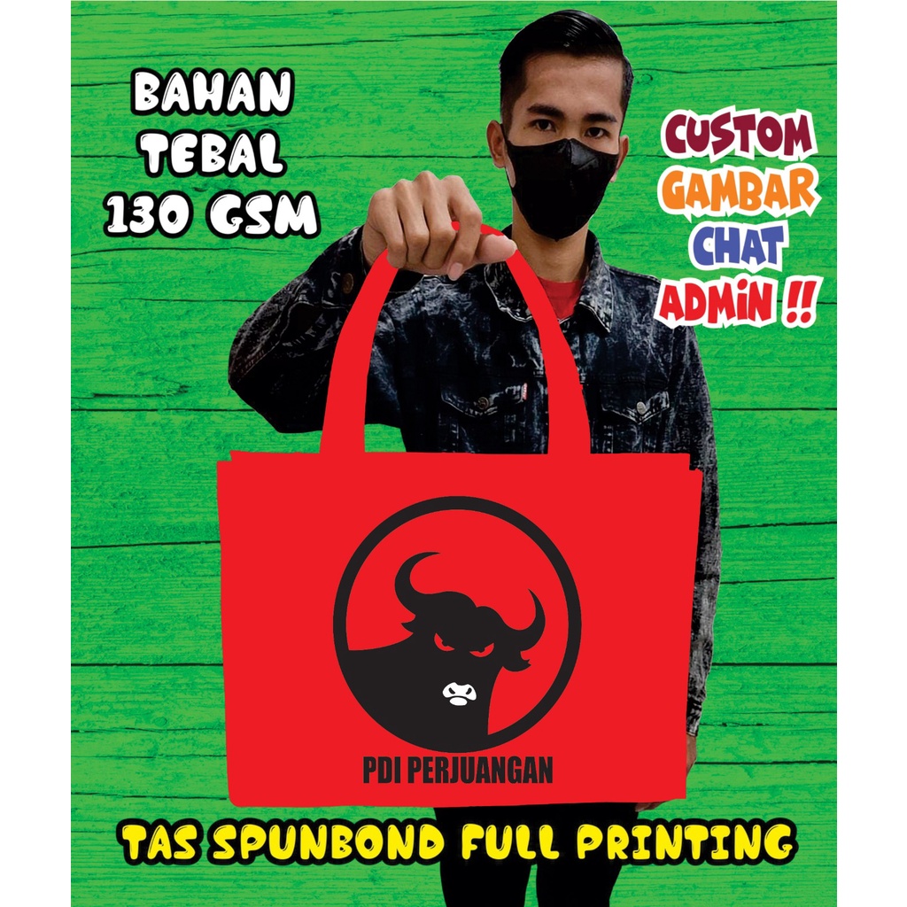 

Totebag PARTAI PDI/Tas Spundbond PARTAI PDI/Tas Custom Murah