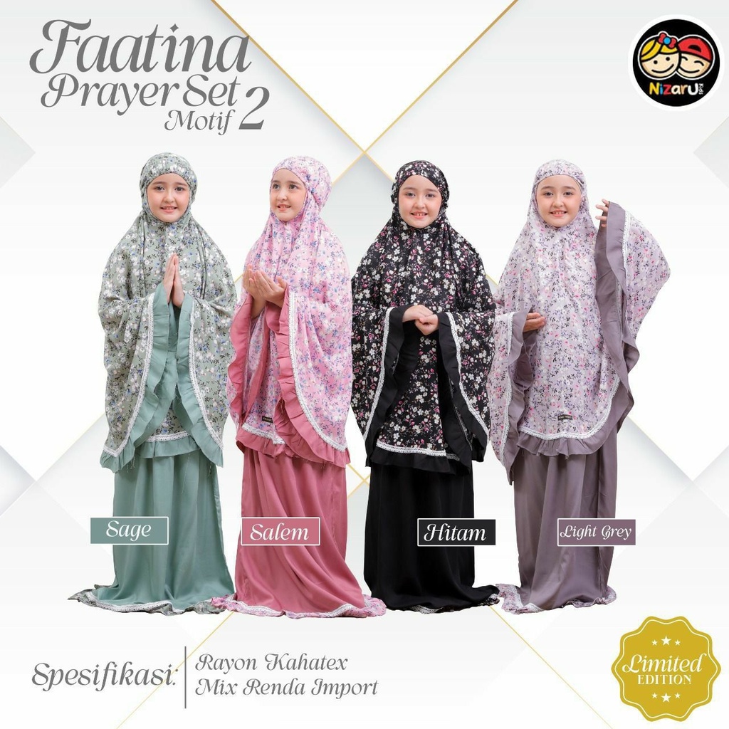 FAATINA PRAYER SET BATCH 2 BY NIZARU / Mukena Rayon Anak