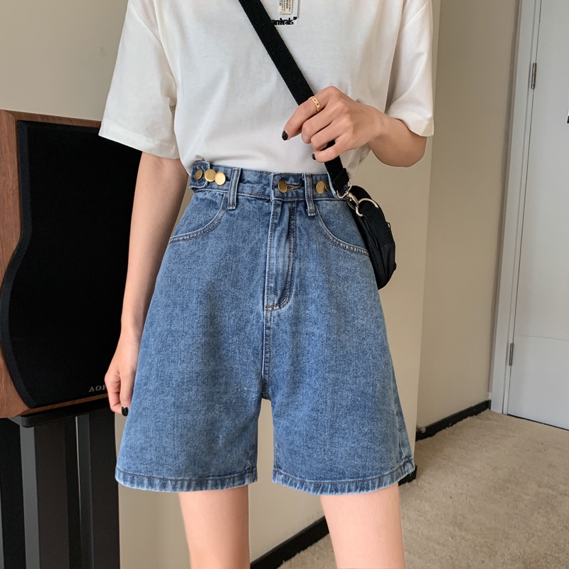 Biru Highwaist Celana Pendek Jeans Wanita Import