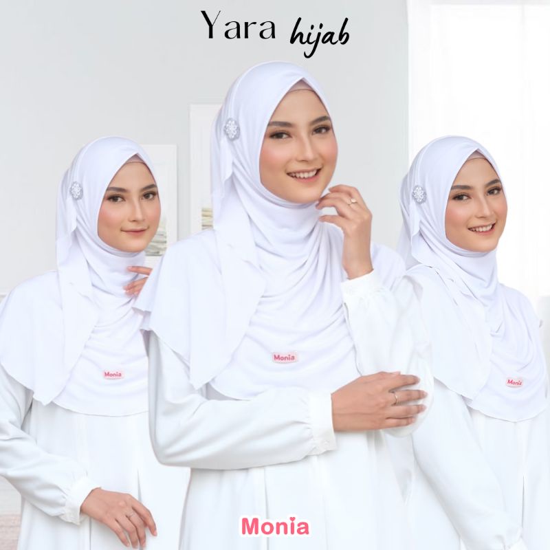 Yara Hijab by  Monia Hijab Kids White size MLXL | jilbab anak sekolah terlaris