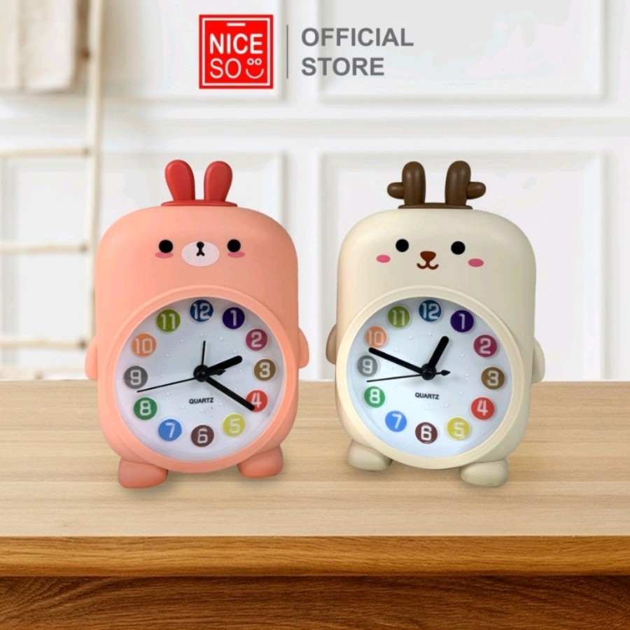 JAM WEKER JAM ALARM TIDUR JAM BEKER ANAK MOTIF LUCU JAM ALARM CLOCK