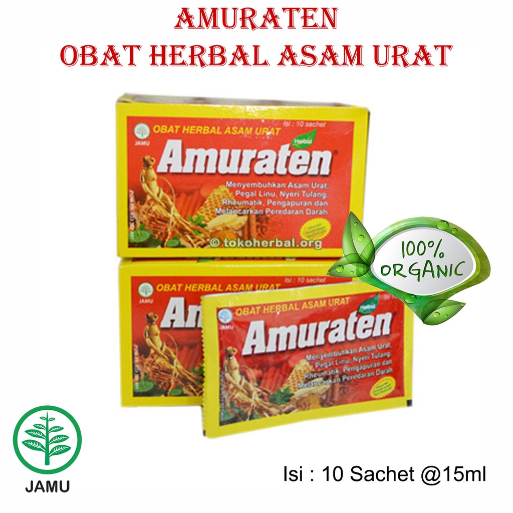 MI SHOPINN - Jamu Amuraten Asam Urat Rheumatik Nyeri Tulang 1 Box 10 Sachet BPOM Rematik