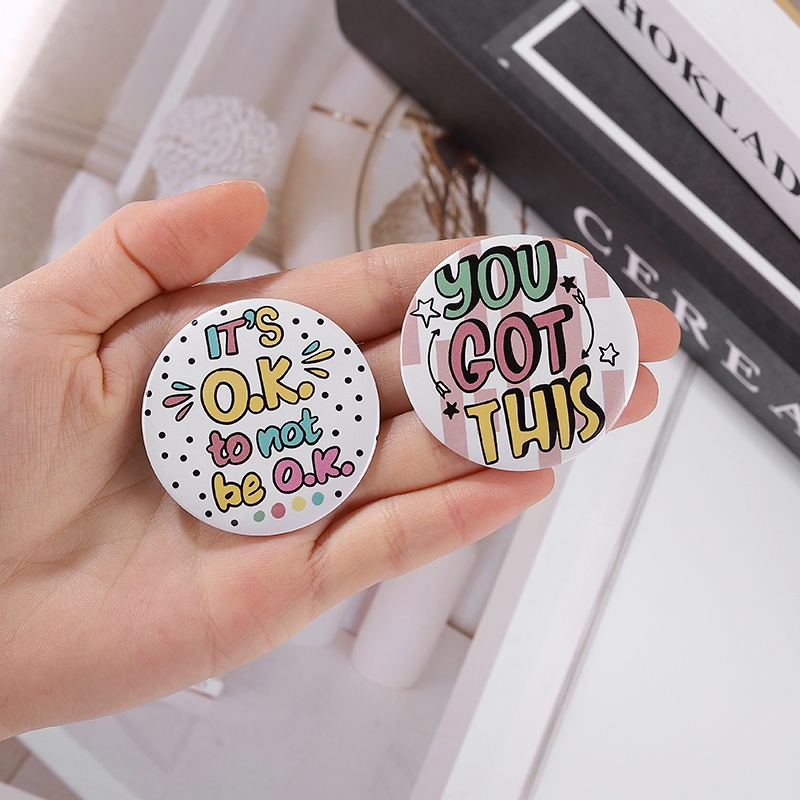 50gaya Kartun Text Quotes Tombol Tinplate Pin Kucing Lucu Lebah Totoro Bros Lencana Kerah Pin Lucu Kerah Logam Lencana Kreatif Perhiasan Hadiah Untuk Teman