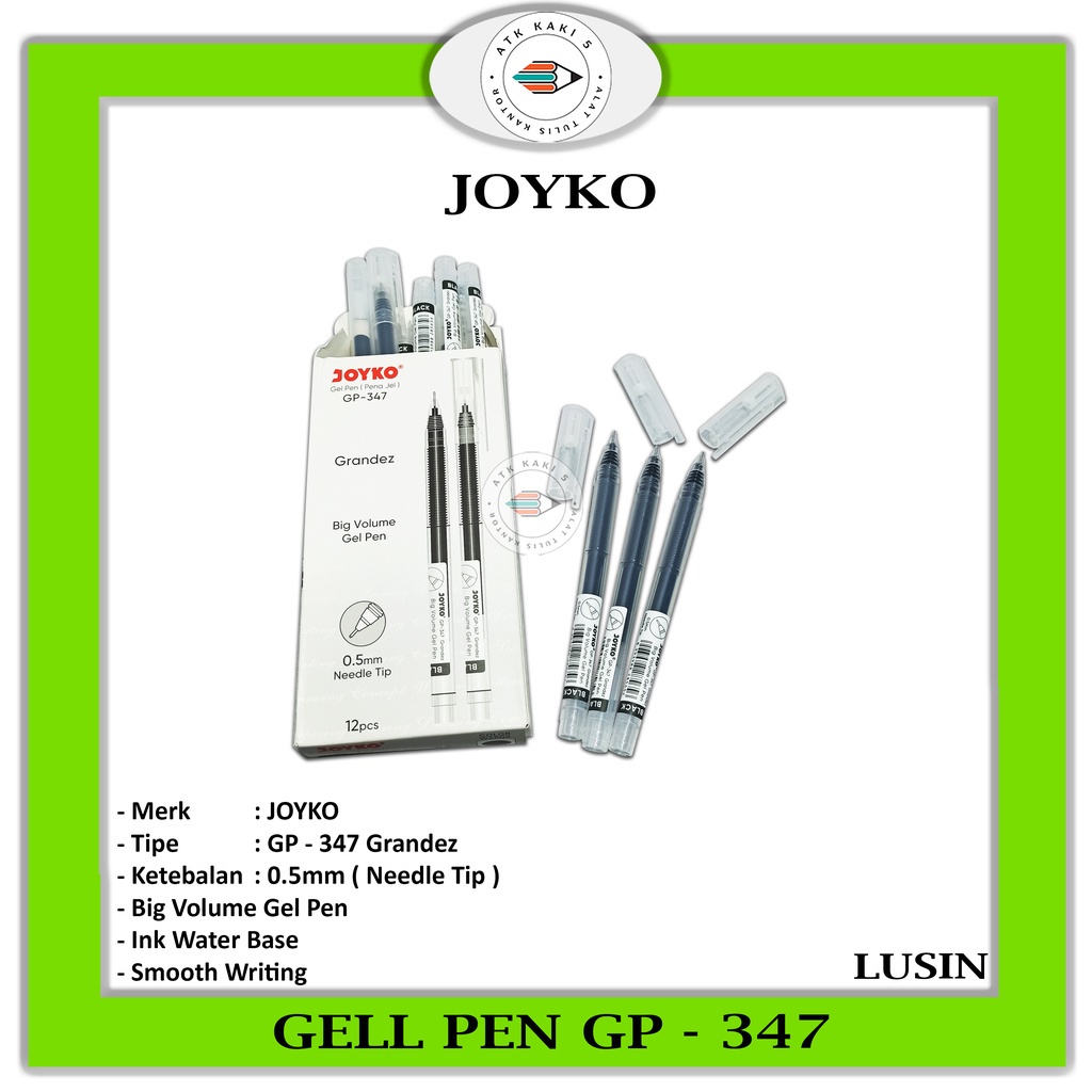 

JOYKO - Pulpen Gel Pen GP-347 Grandez - Black - Lusin