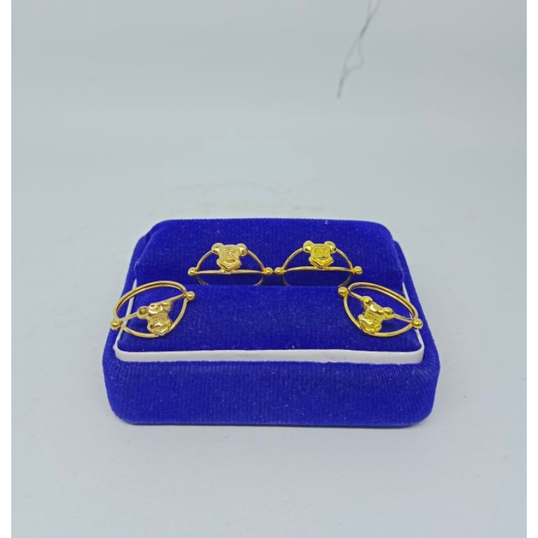 cincin anak mickey polos/perak asli silver 925 lapis emas/perhiasan fashion wanita terbaru