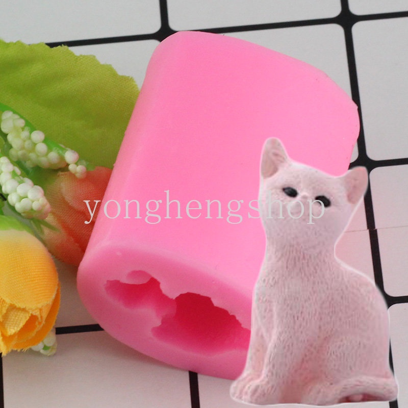 3d Lucu Kucing Berbentuk Silikon Resin Tanah Liat Sabun Cetakan Lilin Membuat Alat Fondant Cokelat Permen Cetakan Kue Dekorasi Dapur DIY Baking Mold