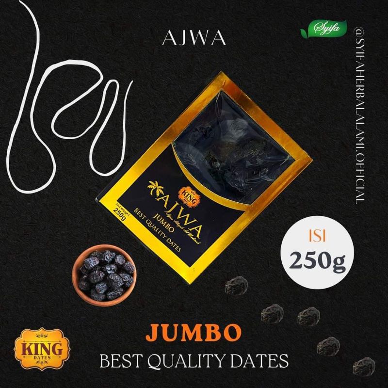 

Kurma Ajwa 250Gram King Date Ajwa Jumbo