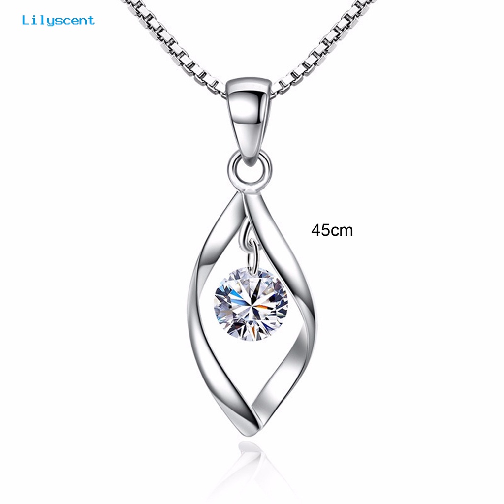 [LS] Set Perhiasan Wanita Sederhana Geometris Berongga Keluar Bentuk Twist Kilau Terang Hias Hadiah Cubic Zirconia Liontin Kalung Anting Panjang Set Perhiasan Gadis Aksesori Busana