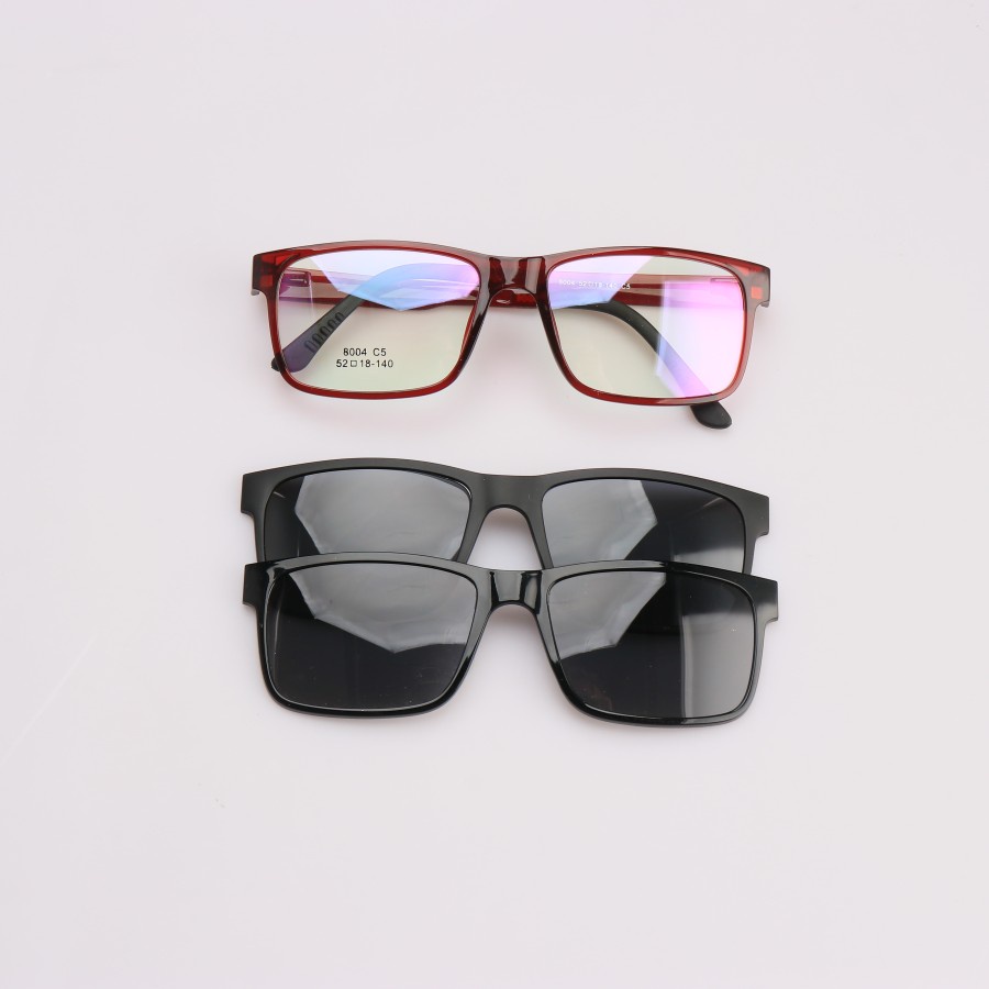 Frame Kacamata Clip On Style Terbaru 2in1 Polarized Anti Uv/Anti Silau Pria Dan Wanita Trendy Kekinian Keren