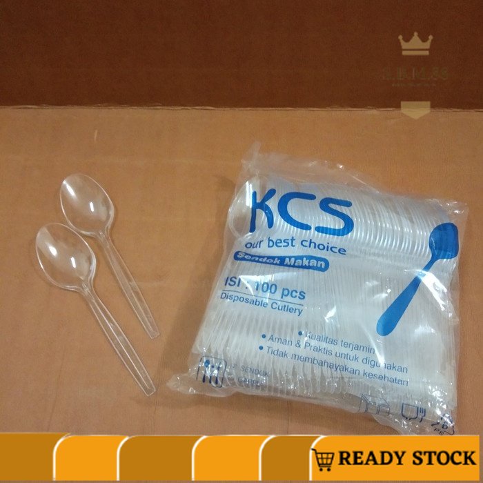 SM88 -C409- 1 Pack Sendok Plastik -Sendok Makan Plastik Bening - Sendok Plastik Bening Satuan