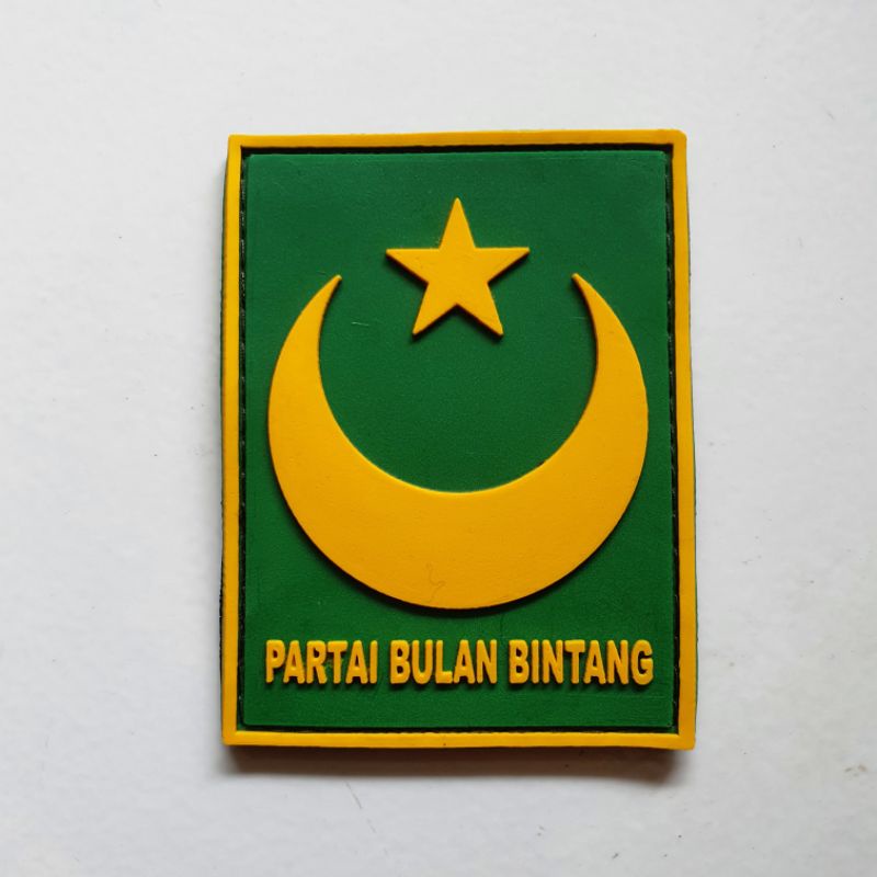 patch rubber logo pbb / partai bulan bintang / pemilihan umum / pemilu / tempelan emblem karet velcro