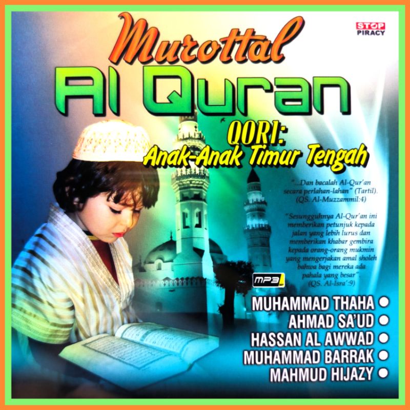 Kaset Mp3 Audio Belajar Menghapal Al Quran Versi Murottal anak Pilihan Surat Pendek Terbaik.
