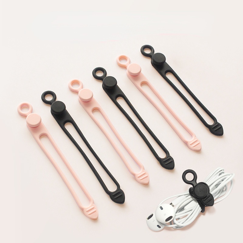 Headphone Cable Winder Cable Tie Strap Alat Penyimpanan Kabel Data Love Silicone Cable Management Aksesoris Penyimpanan Telepon Serbaguna