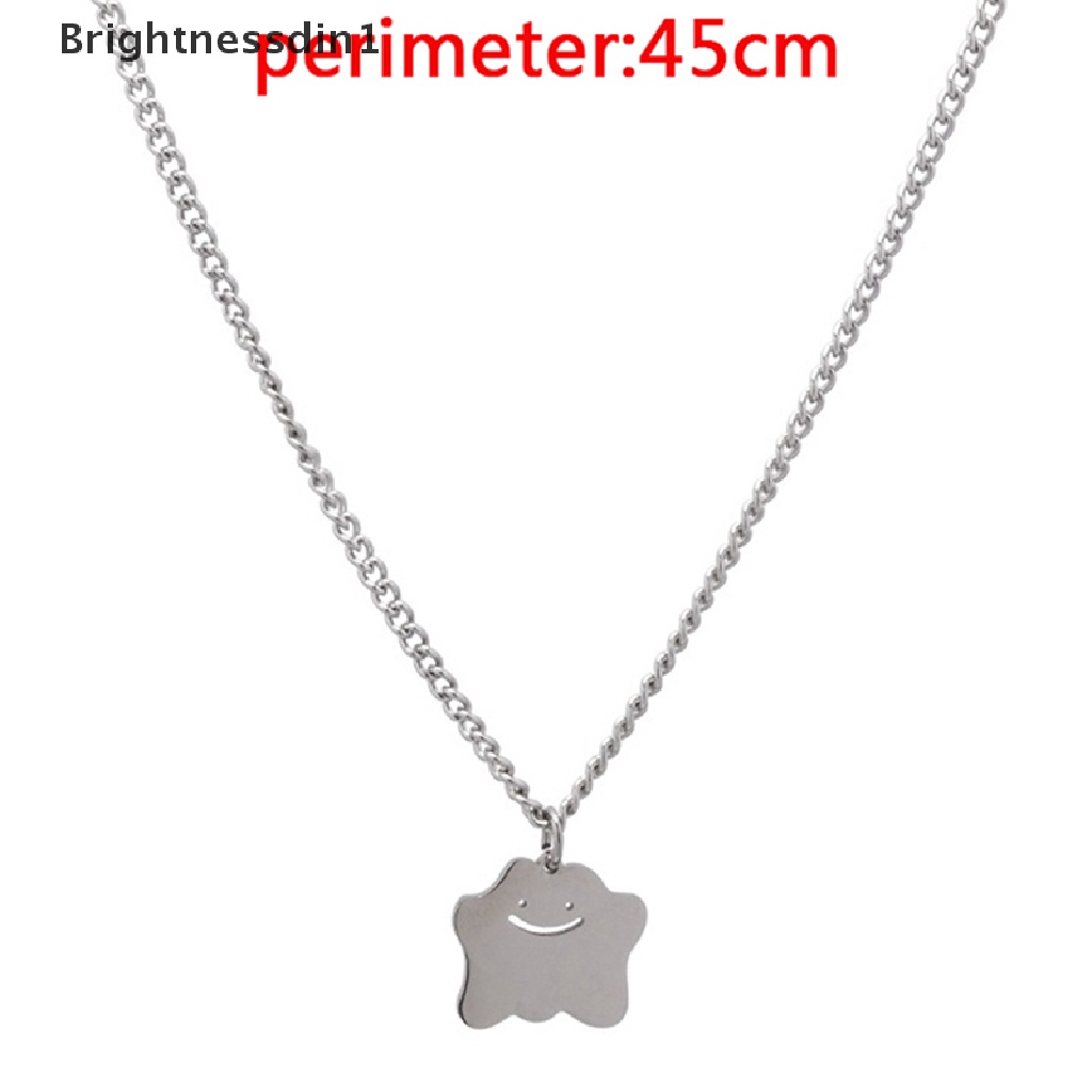 [Brightnessdin1] Kalung Liontin Wajah Hantu Awan Baja Titanium Sederhana Untuk Wanita Pria Fashion Halloween Perhiasan Hadiah Butik