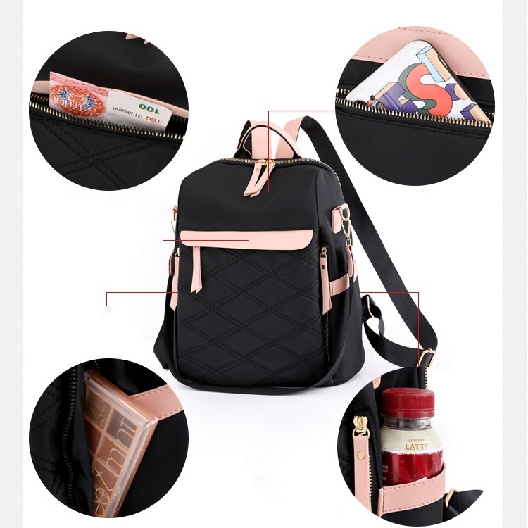 TAS RANSEL WANITA GENDONG PUNGGUNG SEKOLAH KULIAH KERJA BACKPACK IMPORT ANTI AIR HITAM ROSMIA TA736B5 CEWEK KOREA REMAJA KEKINIAN LUCU BRANDED BATAM PREMIUM