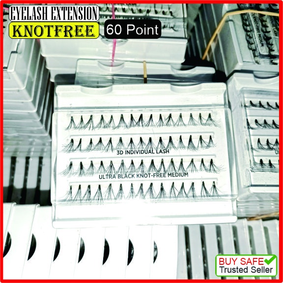 Eyelash Extension KNOT FREE 60 HELAI Bulu Mata KNOTFREE Kualitas Export Pocket Size Ringan Lembut