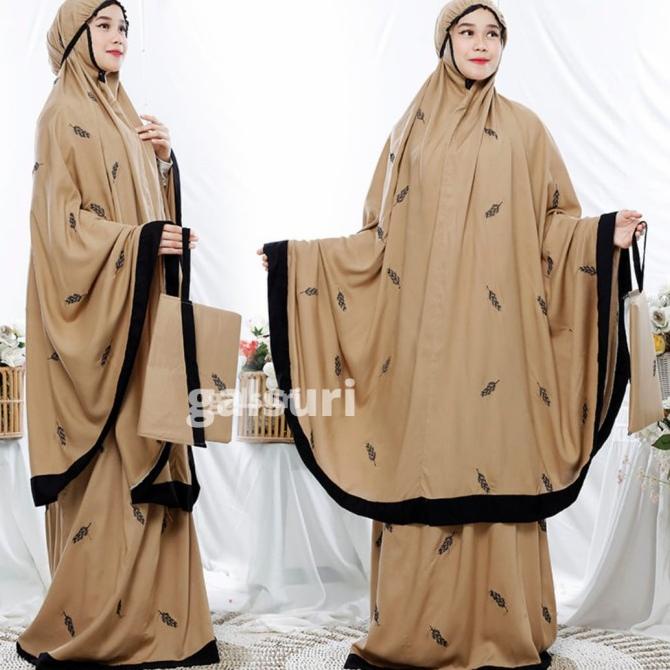 mukena dewasa jumbo katun rayon bordir telekung perlengkapan sholat