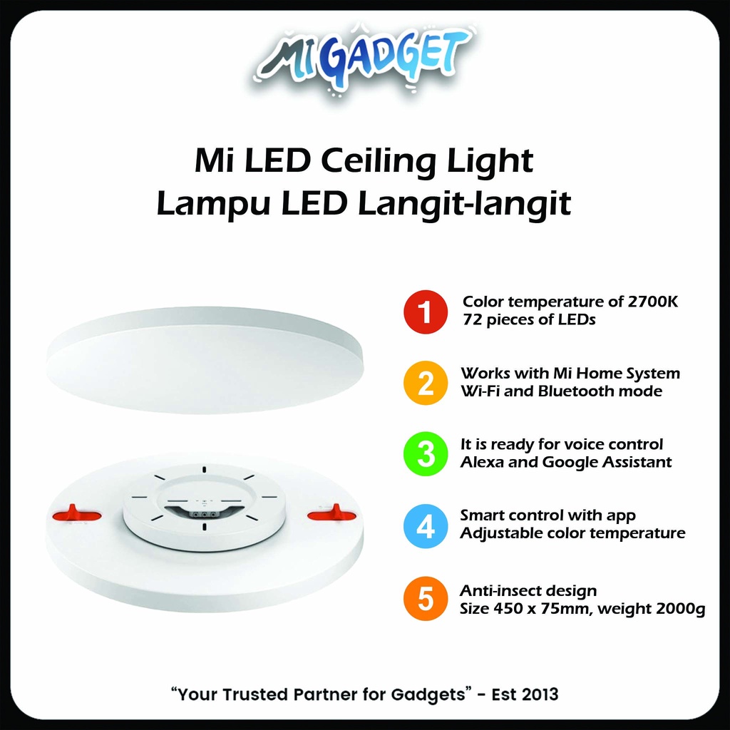 Xiaomi Mi LED Ceiling Light Lampu LED Langit-langit Plafon Hias