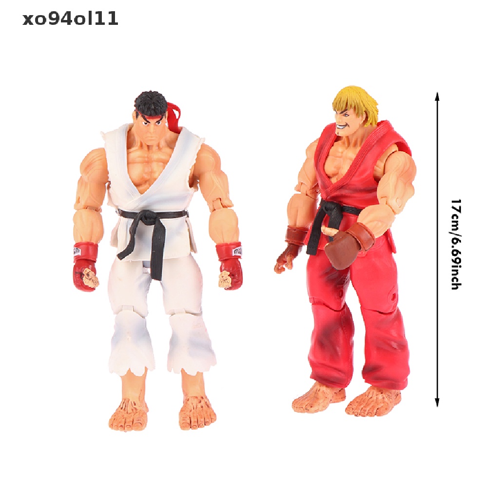 Xo Kawaii Street Fighter Anime Action Figure PVC Mainan Lucu Berdiri Hoshi Ryu Ken Masters Boneka Dekorasi Kamar Hadiah OL